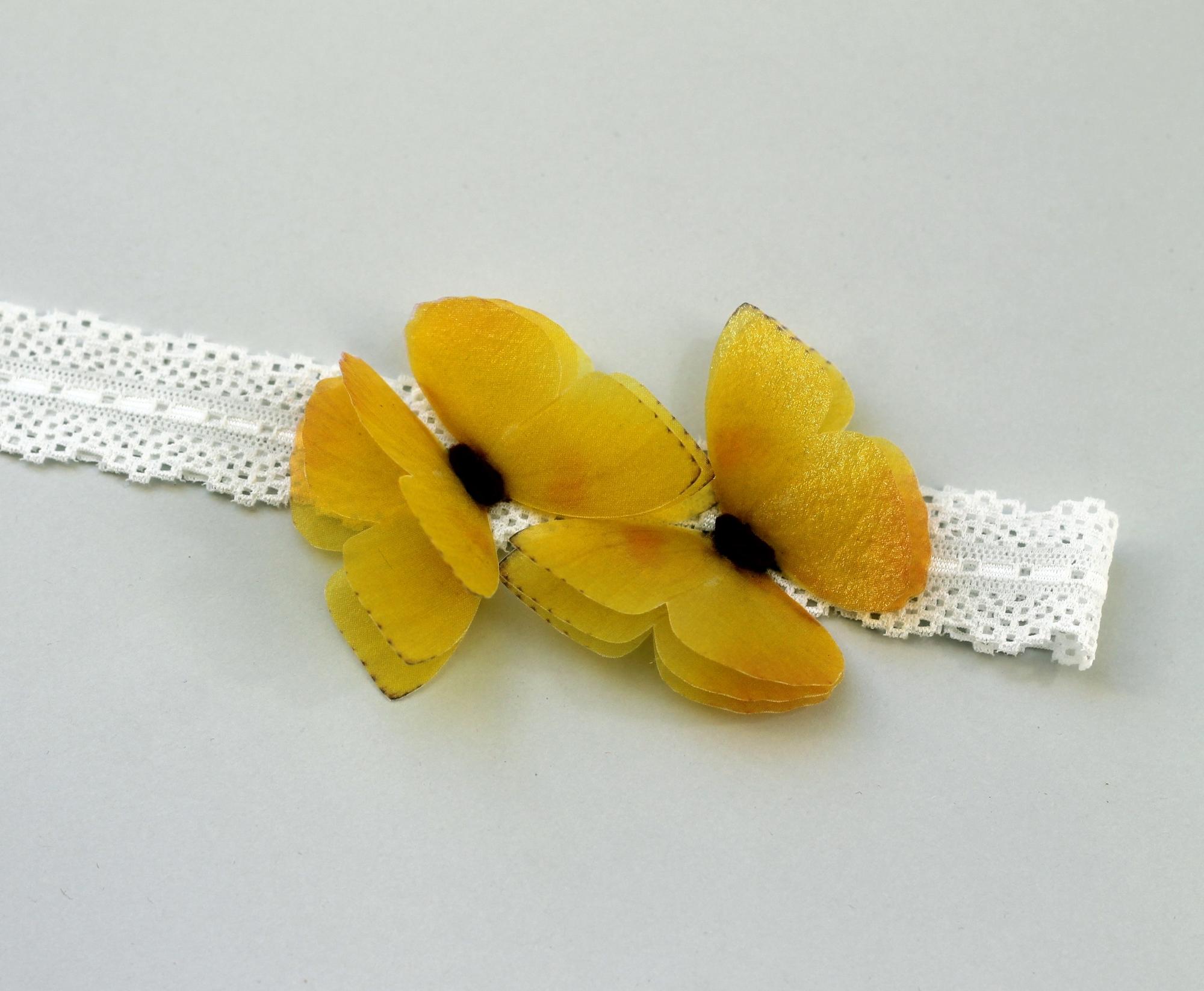 Повязка-ободок с бабочками Лимончелло