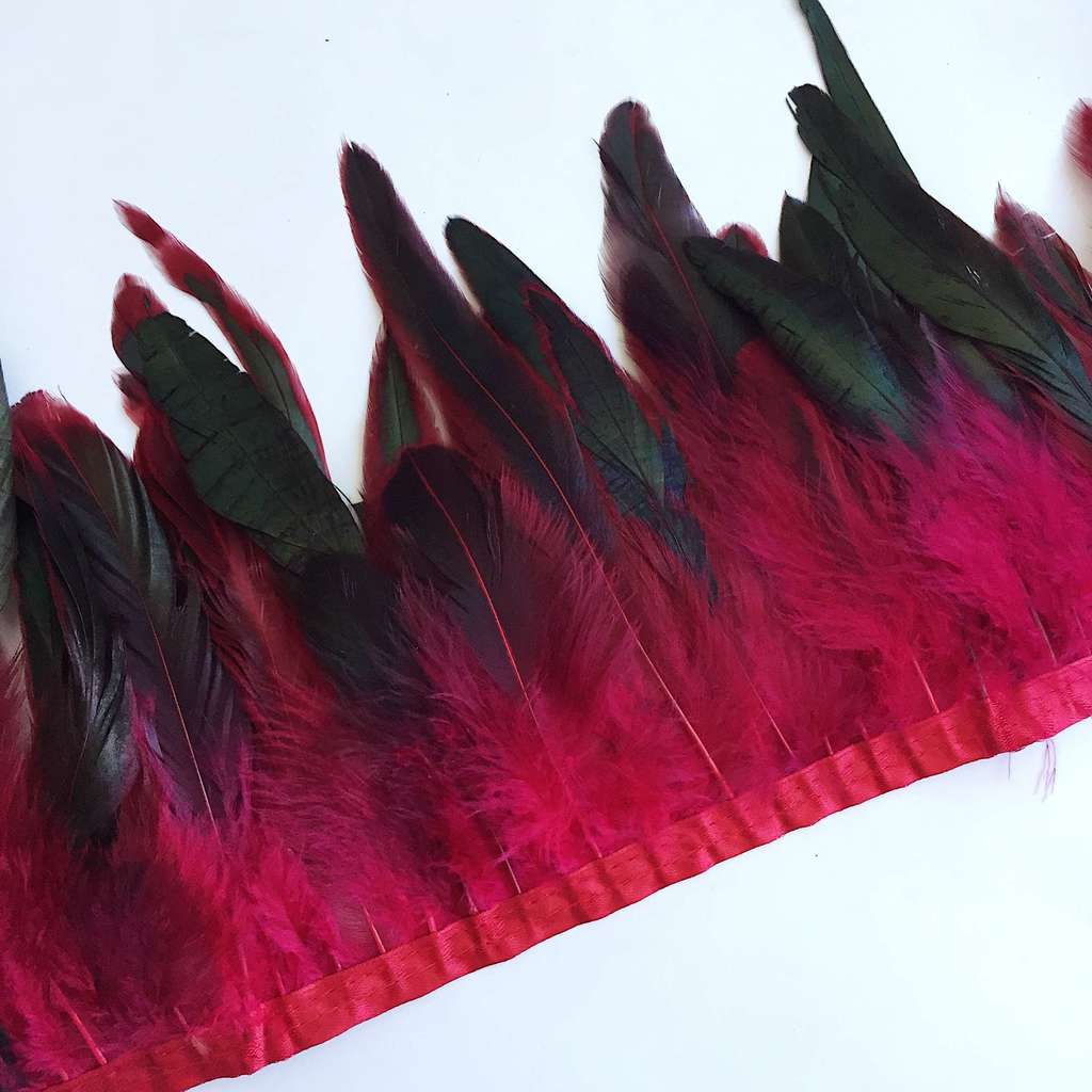 Перья Петуха 17-20 см Бордо