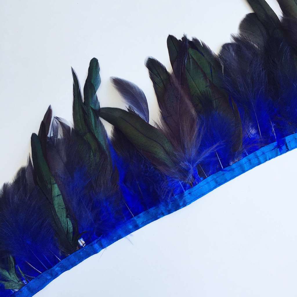 Перья Петуха 17-20 см Синий Электрик