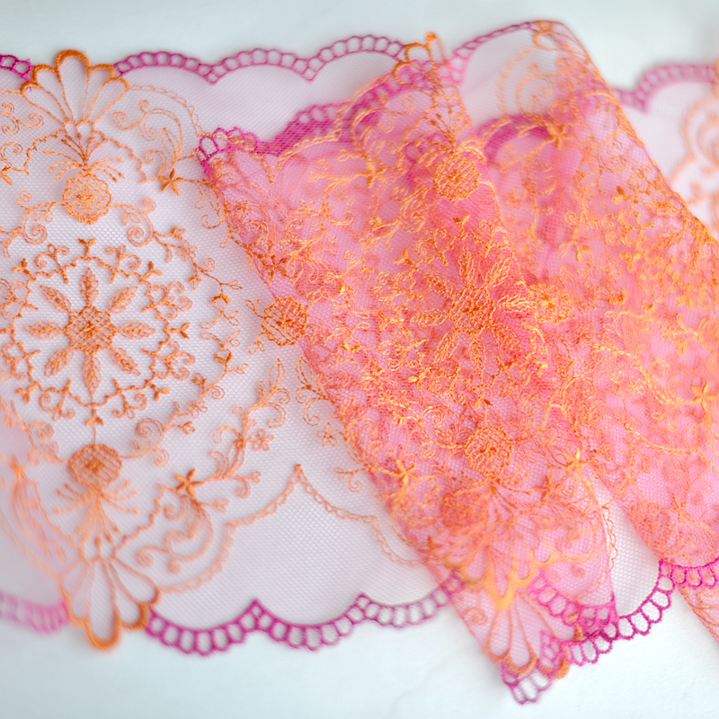 Кружево Оранжево-Розовое