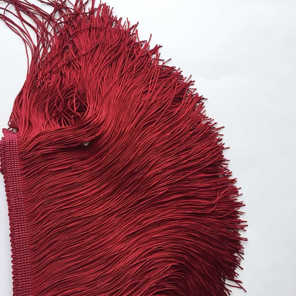 Бахрома 20 см Двойная Бордо