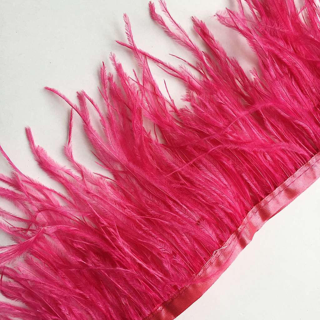 Перья Страуса 11-15 см №002 Малиновый