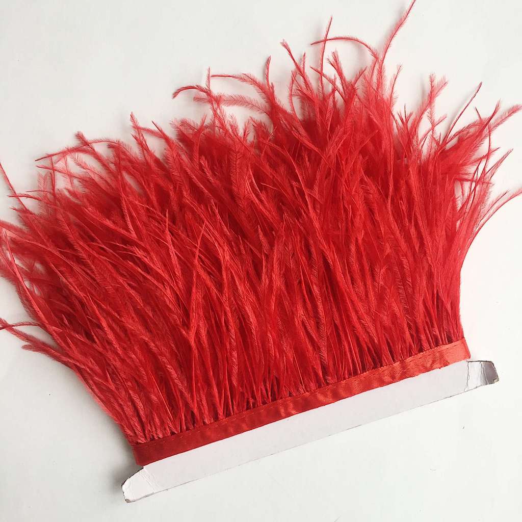 Перья Страуса 11-15 см №003 Красный