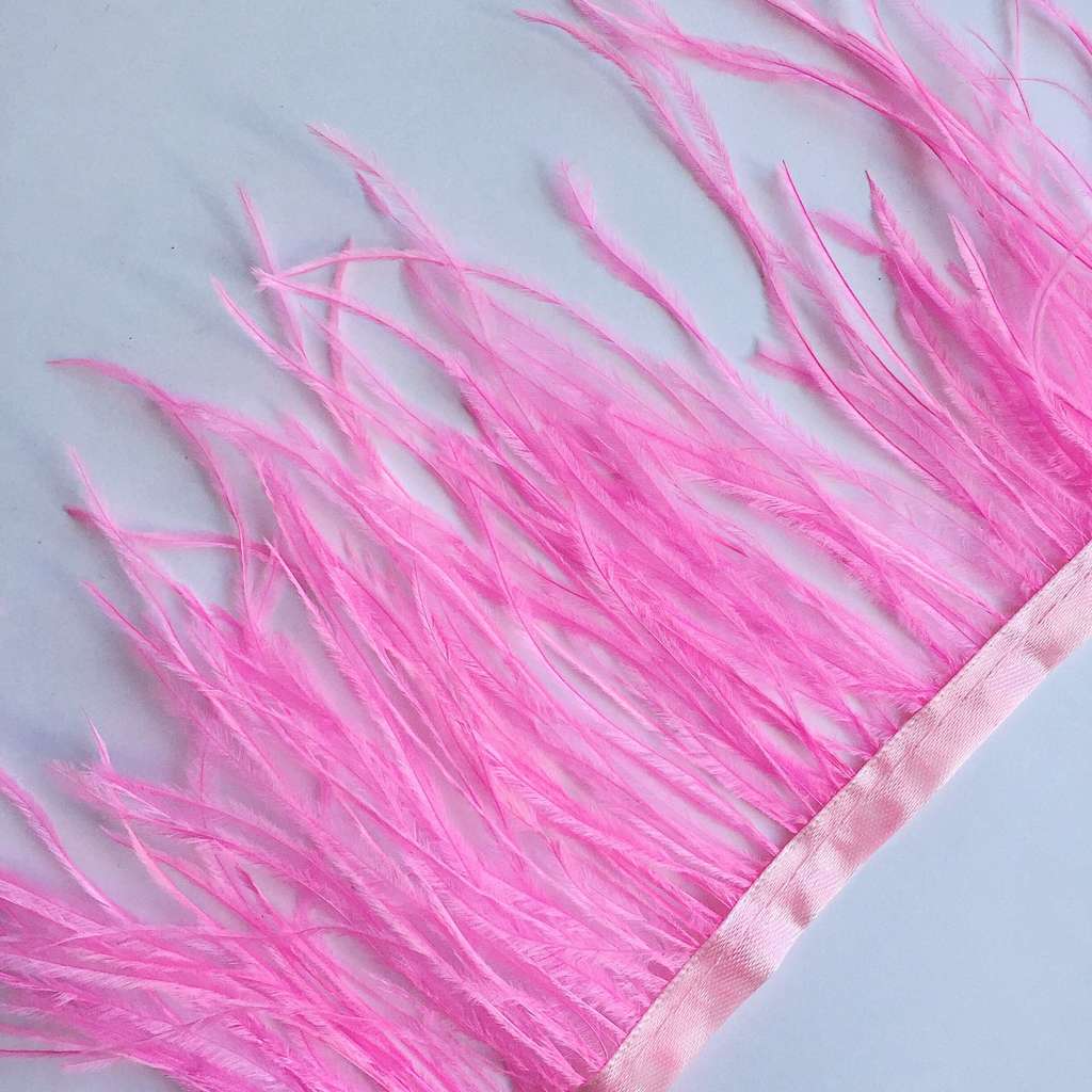 Перья Страуса 11-15 см № 005 Ярко-Розовый