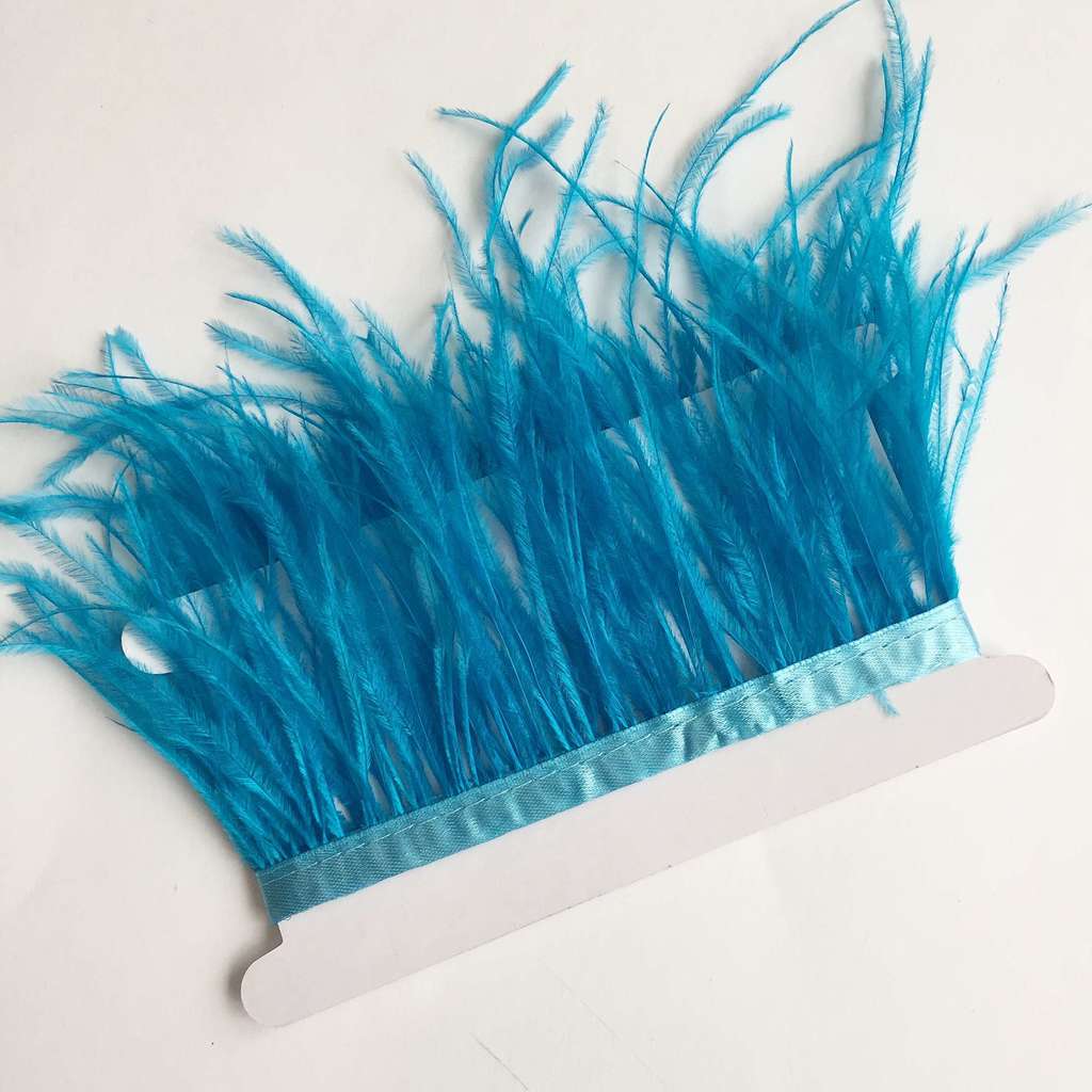 Перья Страуса 11-15 см №006 Ярко-Голубой