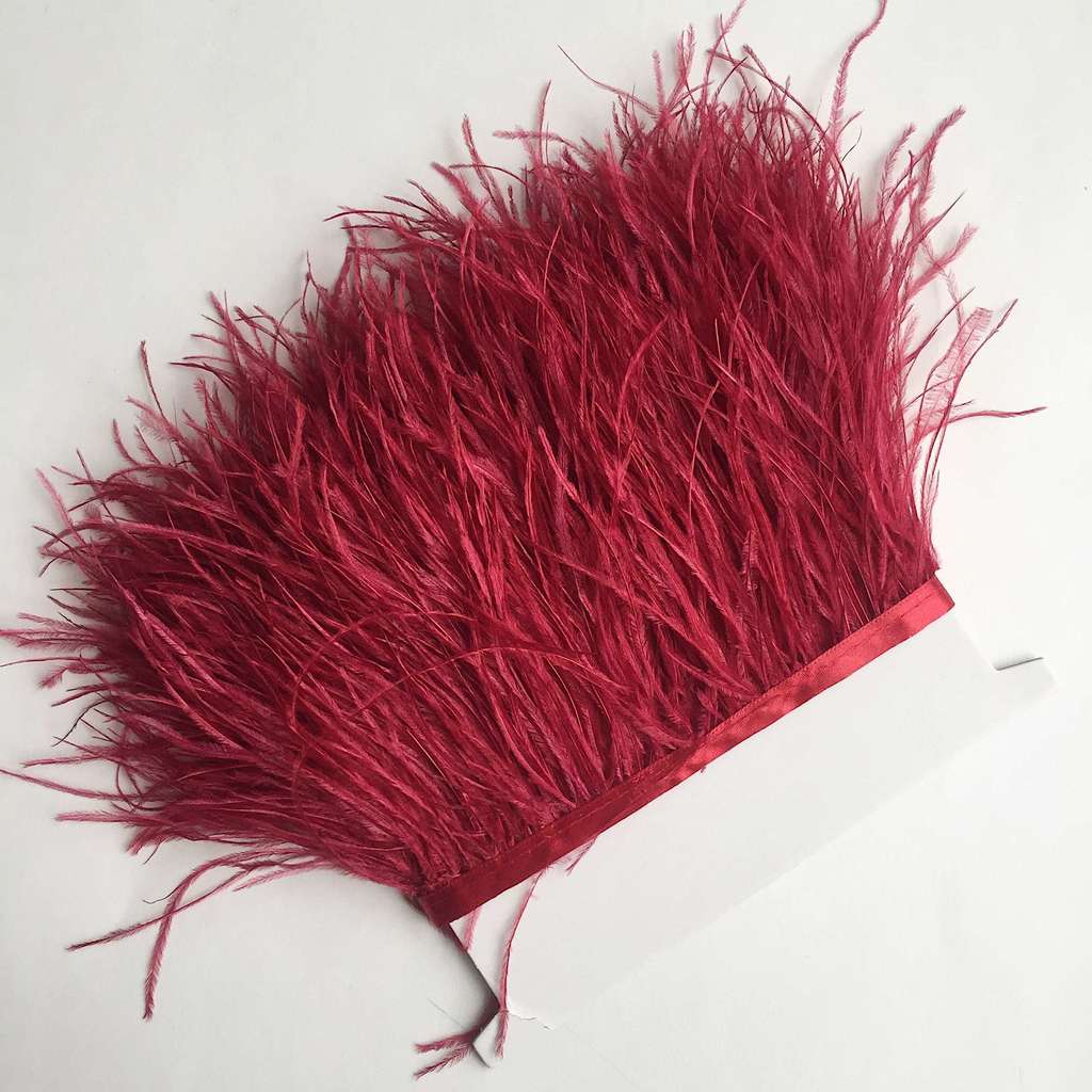 Перья Страуса 11-15 см №007 Бордо