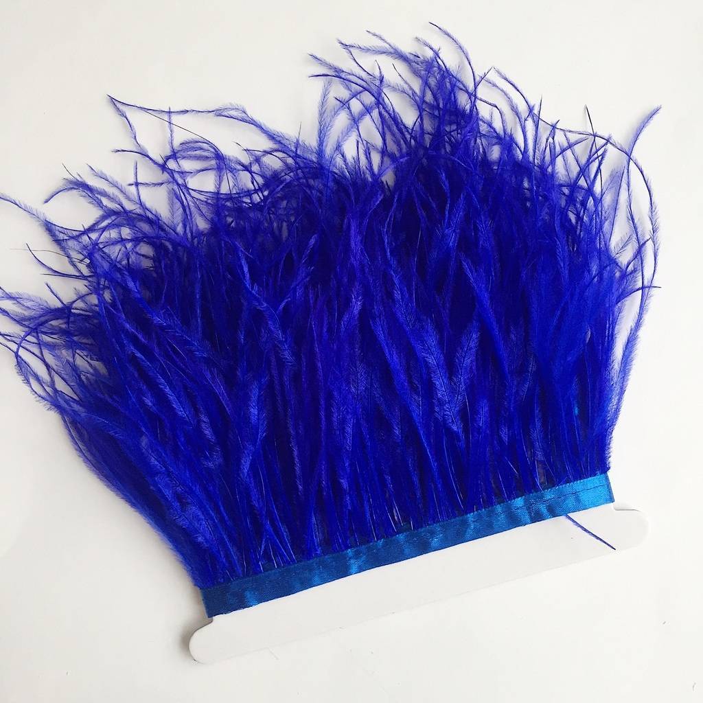 Перья Страуса 11-15 см № 008 Синий Электрик