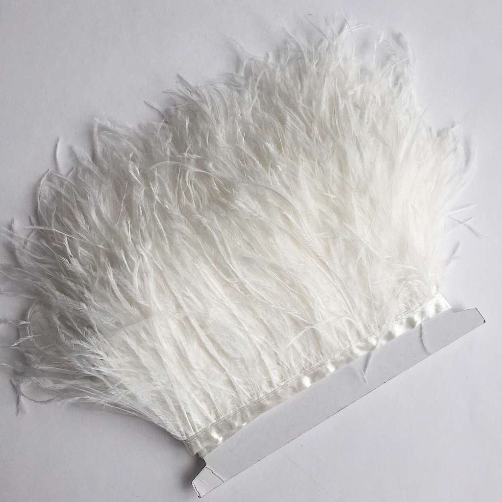 Перья Страуса 11-15 см №013 Молочный