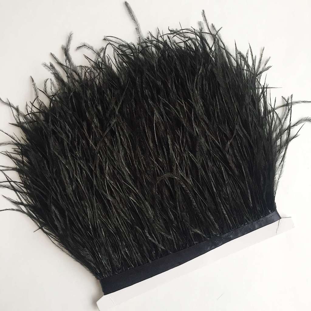 Перья Страуса 11-15 см №014 Черный