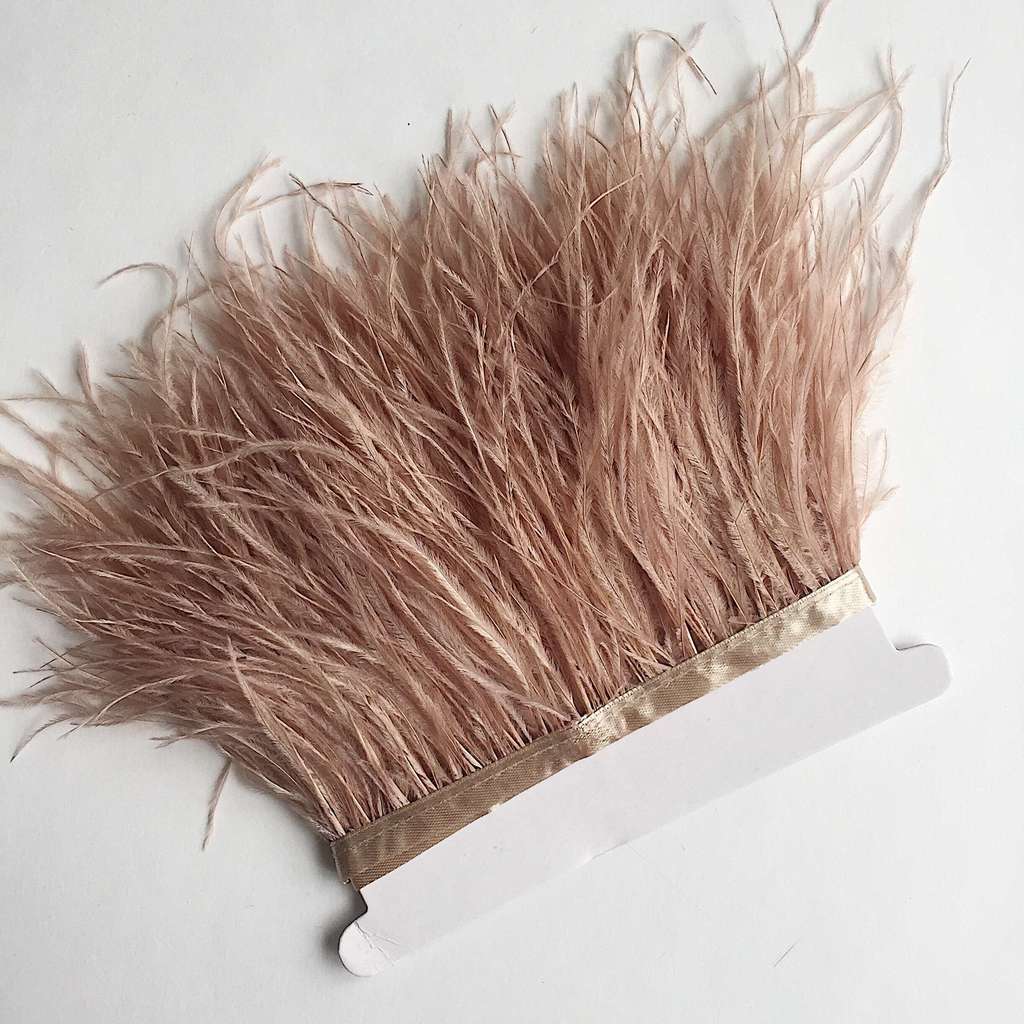 Перья Страуса 11-15 см №016 Карамельный