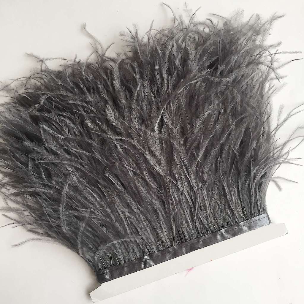 Перья Страуса 11-15 см №020 Графит