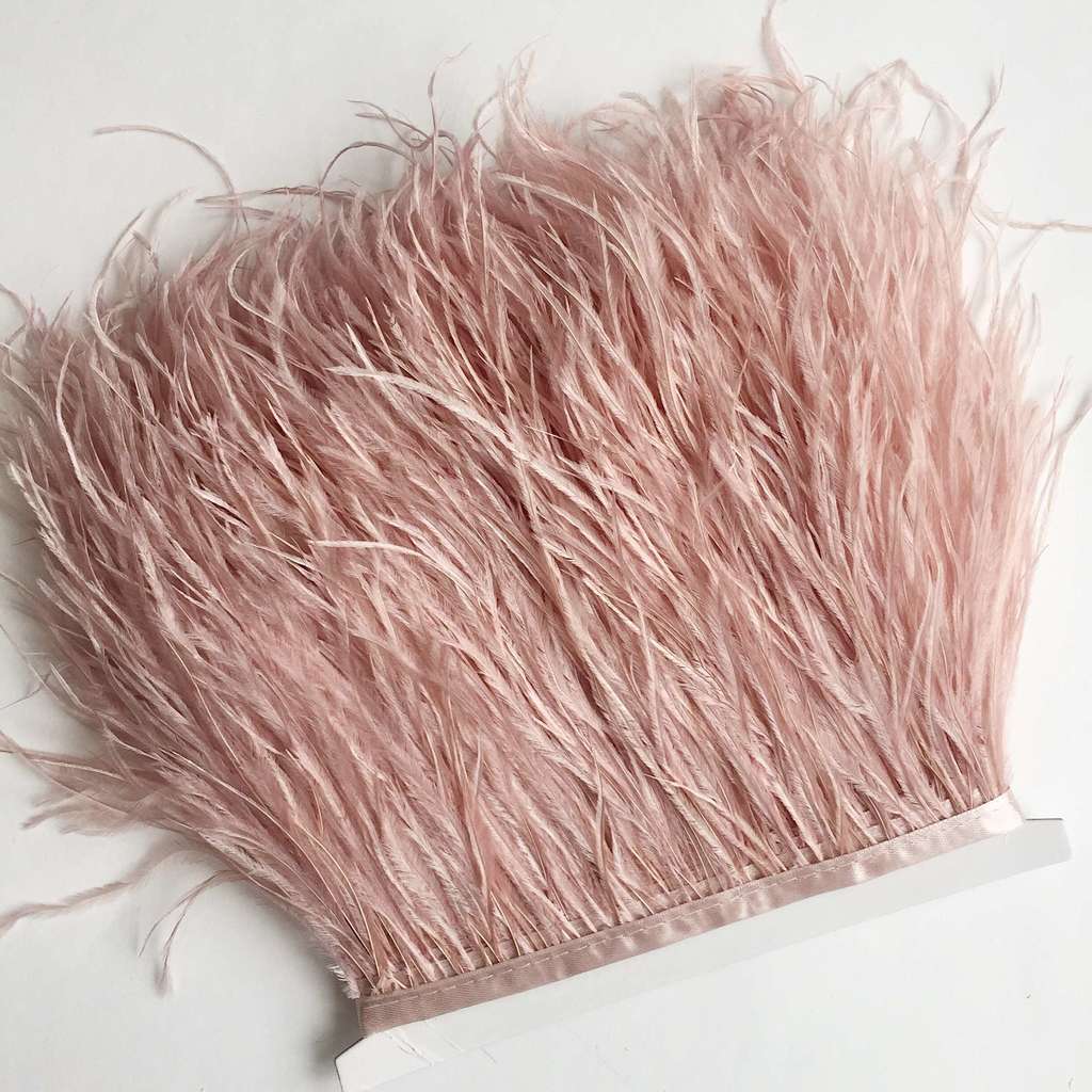 Перья Страуса 11-15 см №025 Пыльная Роза (Пудра)