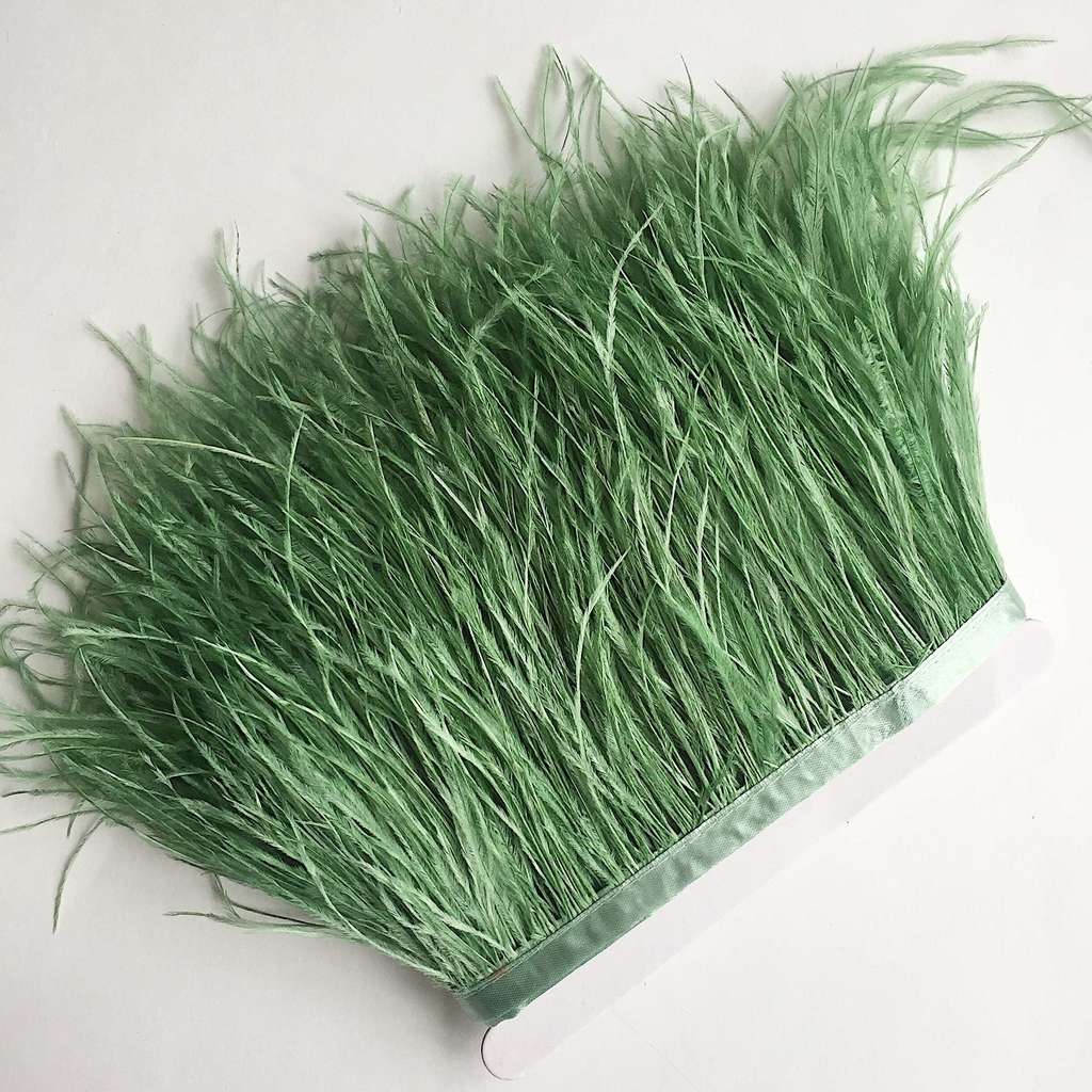 Перья Страуса 11-15 см №031  Натуральный Зеленый