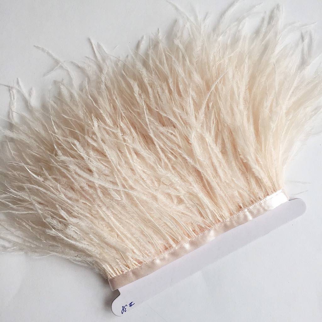 Перья Страуса 11-15 см №038 Бледный персик