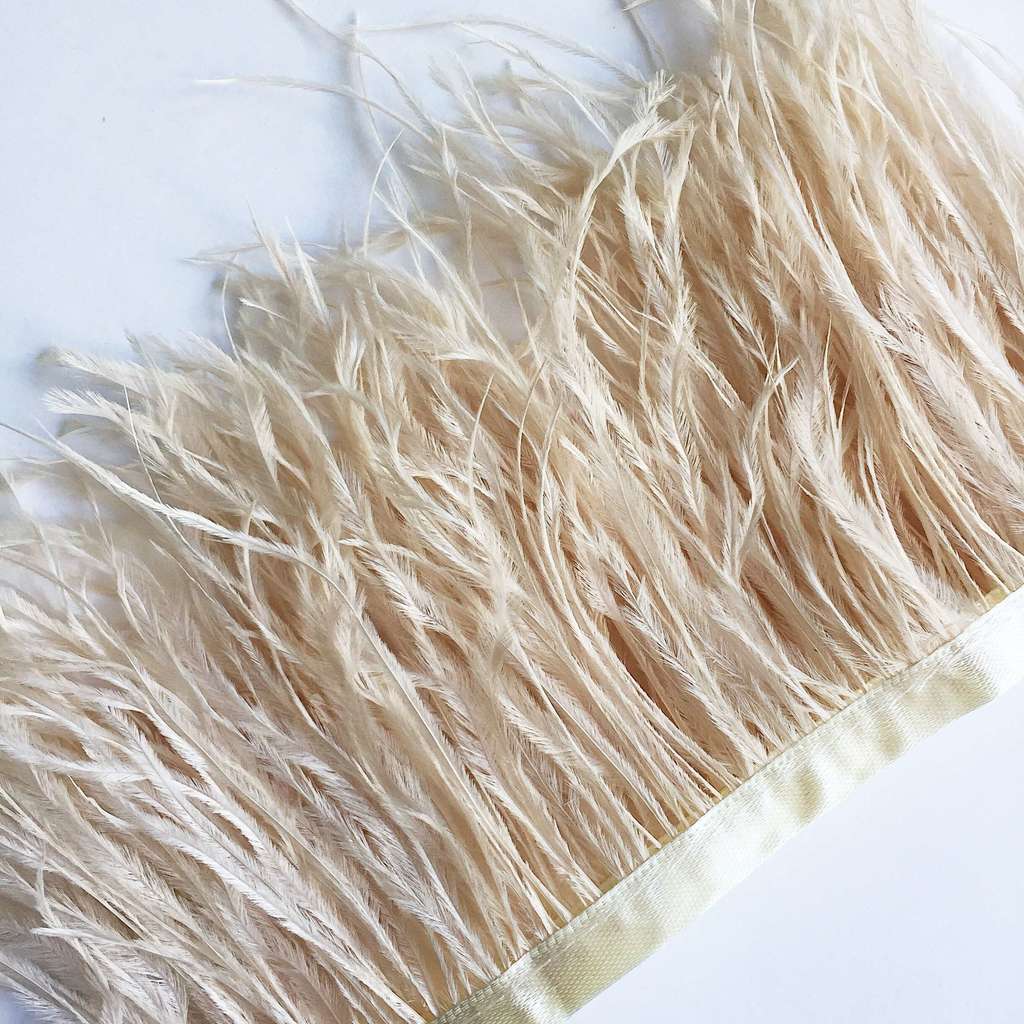 Перья Страуса 11-15 см №043 Светлый-Беж