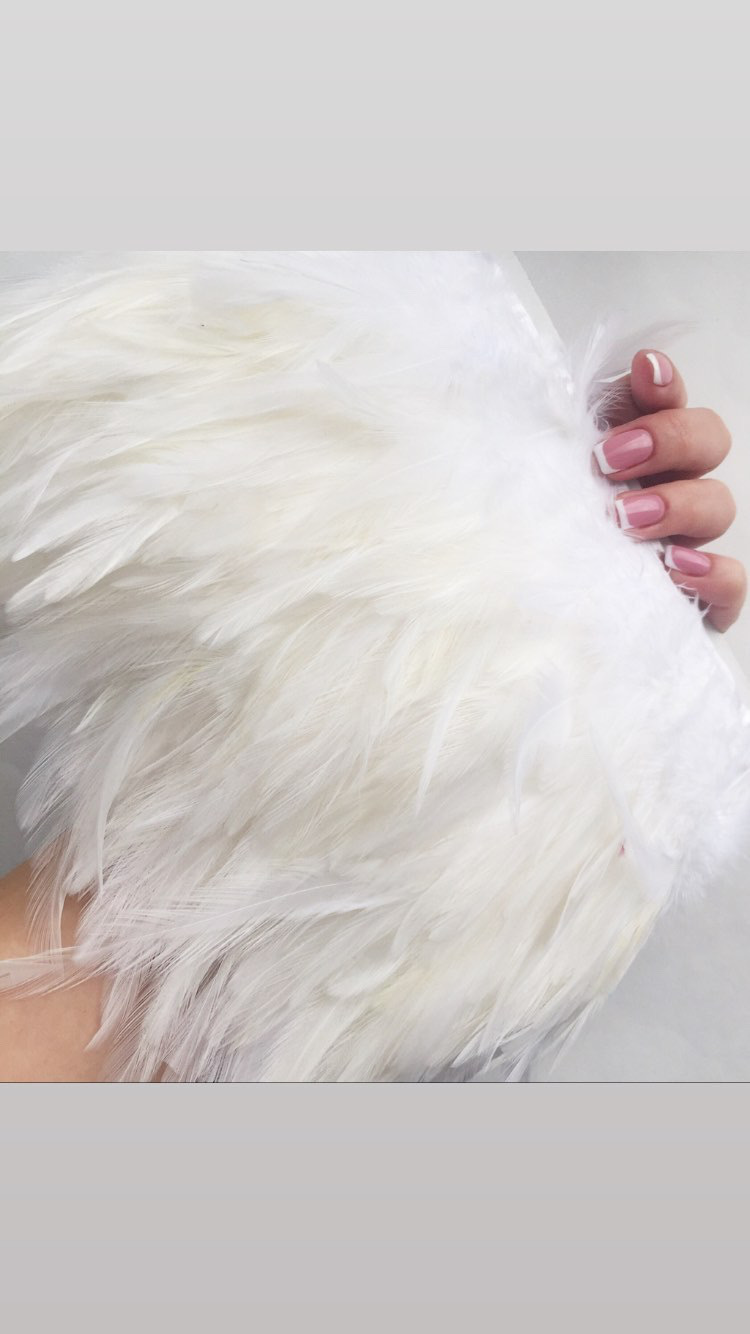 Перья Петуха 17-20 см Белые