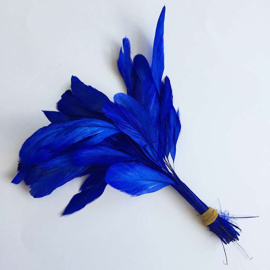Перья на ножке Синий электрик