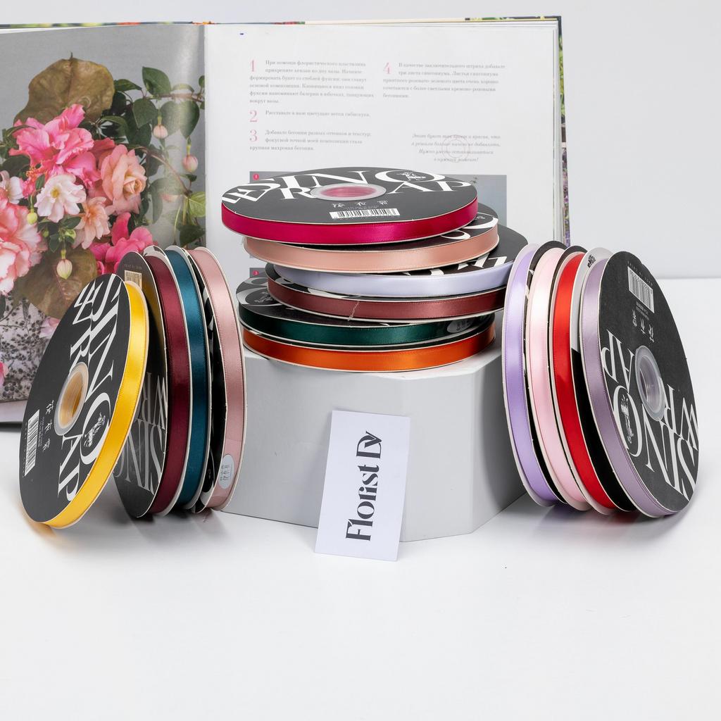 Корейская атласная лента 1 см 90 ярдов