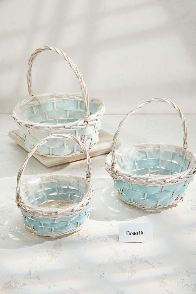 Набор круглых корзин (3шт.) - Маленькие - Тиффани