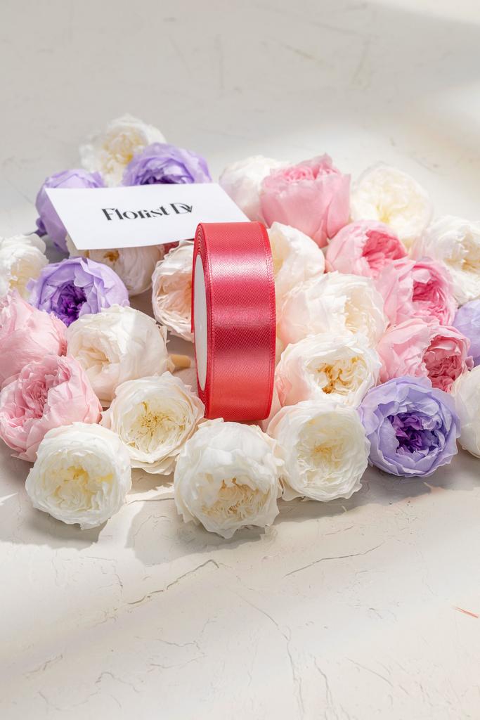 Атлас - 2,5 см - Райский розовый (25м)