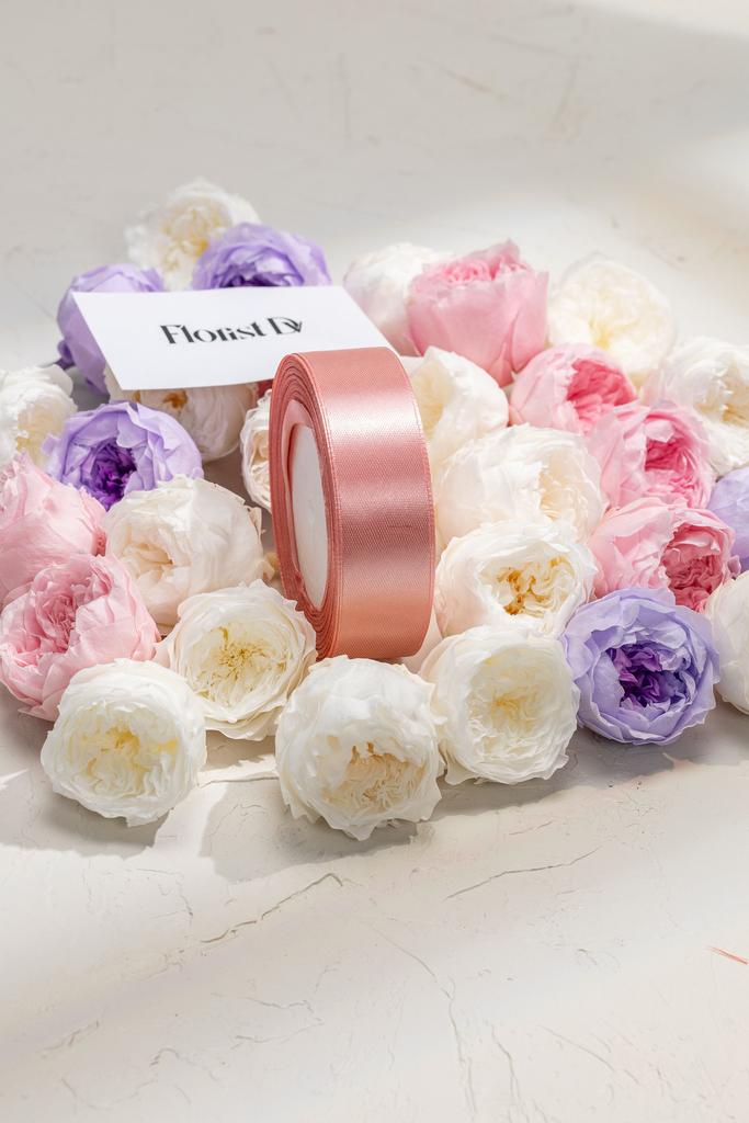 Атлас - 2,5 см - Пыльно-розовый (25м)