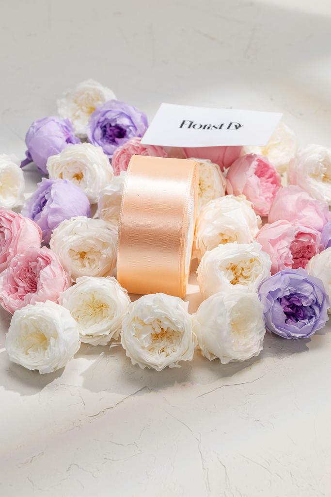 Атлас - 4 см - Персиковый (25м)