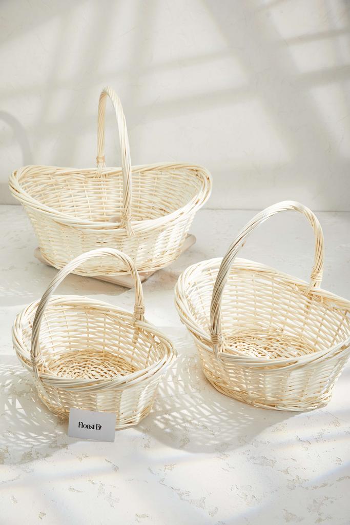 Набор корзин  лодочка (3шт.) - ГИГАНТ - Белые