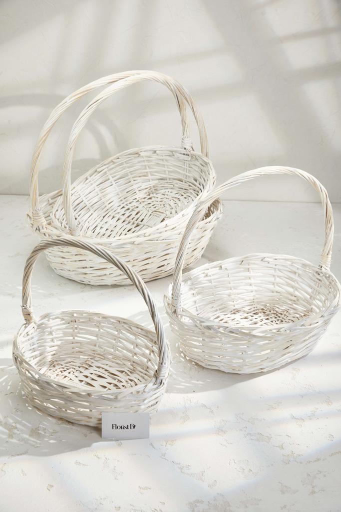 Набор овальных корзин (4шт.) - ГИГАНТ - Пыльно-белые