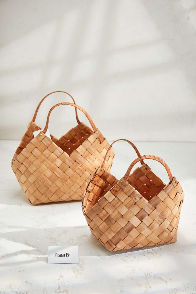 Набор корзин сумочек (2шт.) - V-плетение