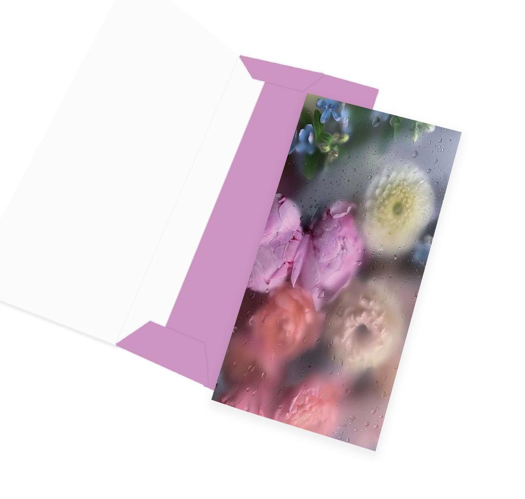 Конверт денежный-Дымка фиолетовый пион