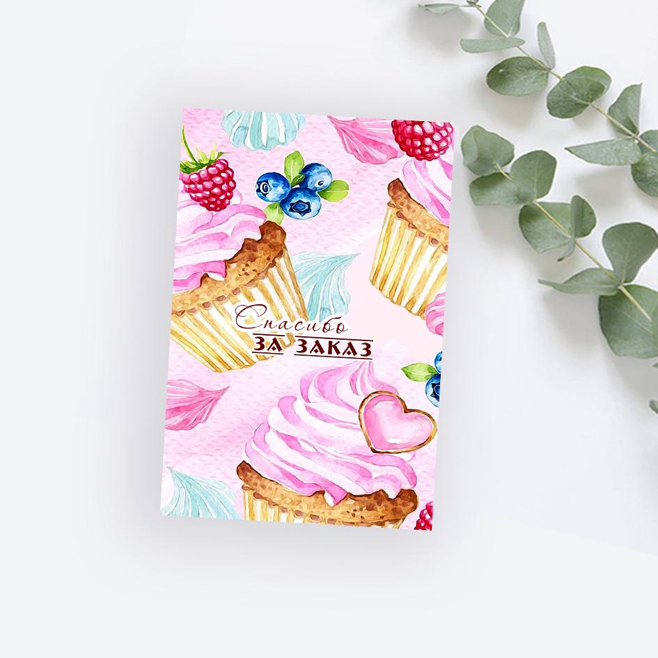 Мини-карточка - Кексы Спасибо за заказ