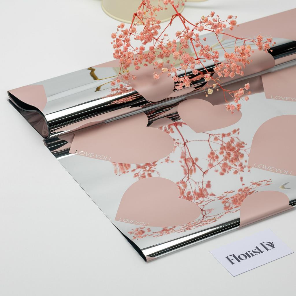 Металлизированная плёнка 'Metal Hearts'