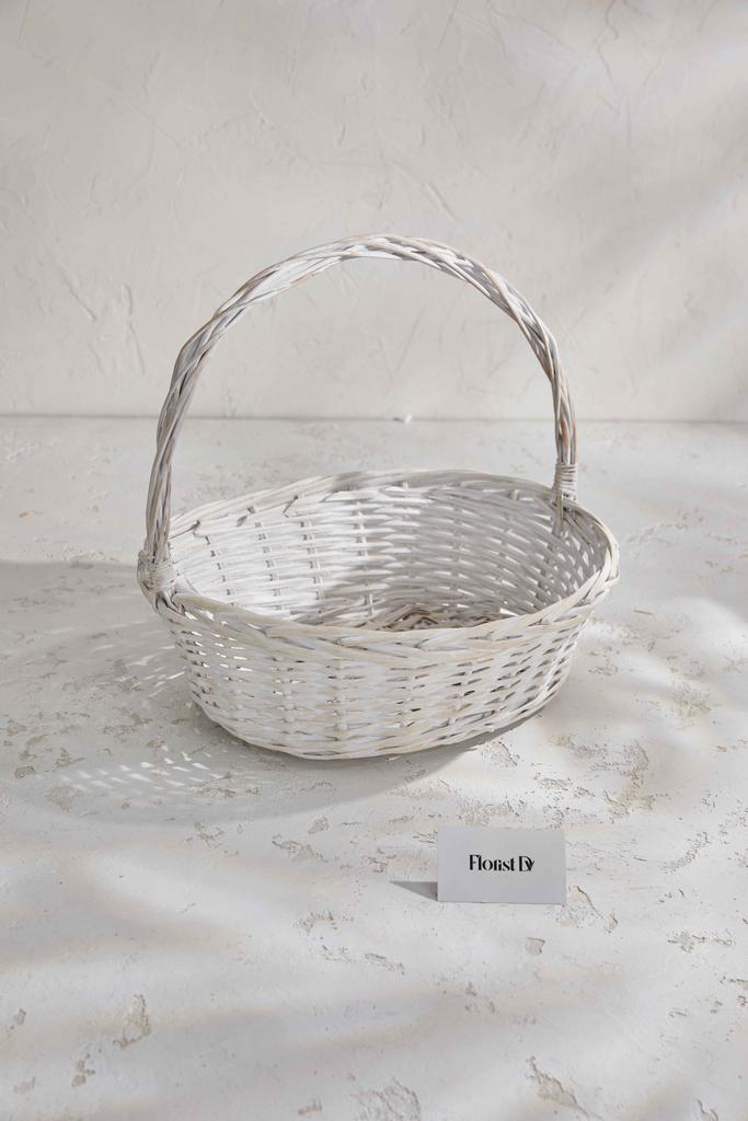 Большая овальная корзина - Выбеленная