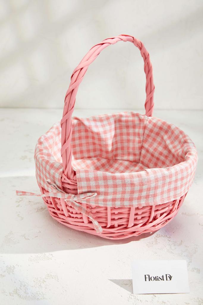Круглая корзина - Розовая