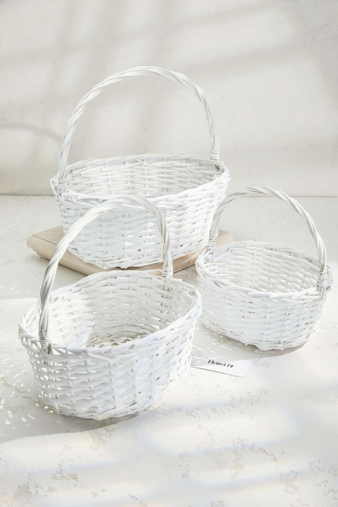 Набор овальных корзин (3шт.) - Выбеленные