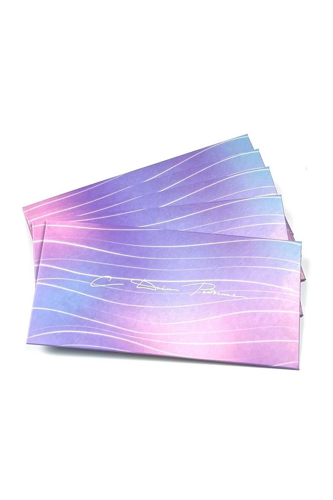 Конверт денежный - Лавандовый с белыми линиями "С Днём Рождения" (5 штук в комплекте)