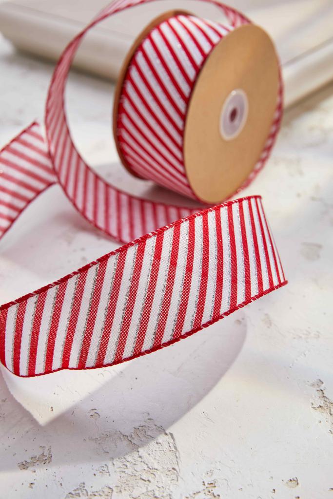 Дизайнерская лента c проволокой - Праздничный леденец