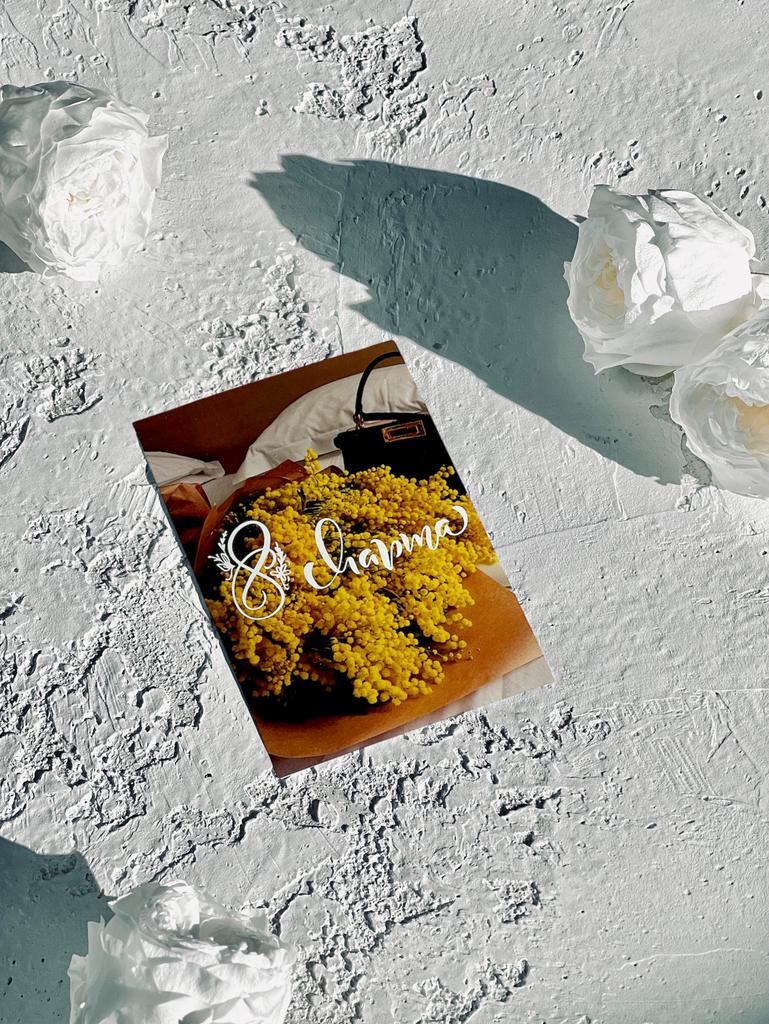 Мини-карточка "8 марта" - Букет Мимозы