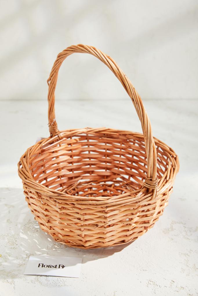 Большая круглая корзина - Коричневая