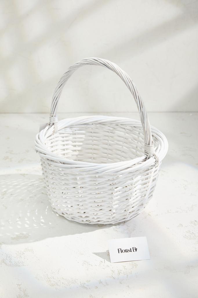 Круглая корзина Лукошко - Выбеленная