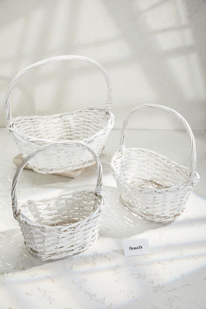 Набор корзин лодочка - Выбеленная