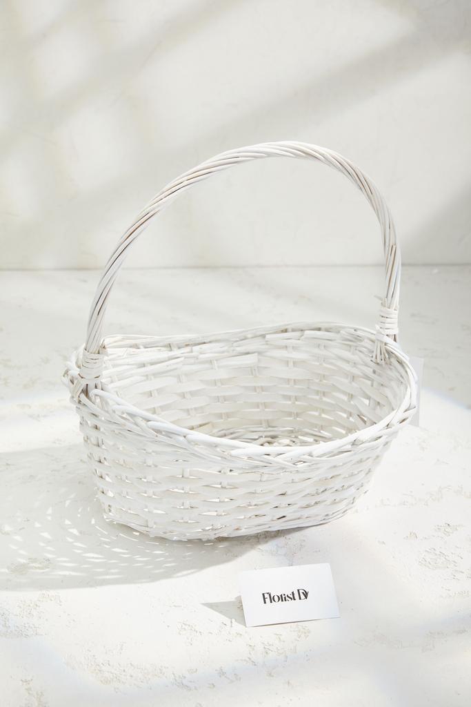 Корзина большая лодочка - Выбеленная