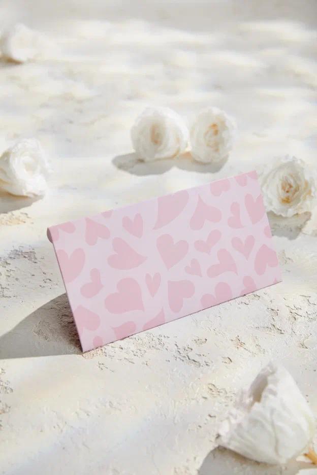 Конверт денежный с застёжкой - Розовые сердца