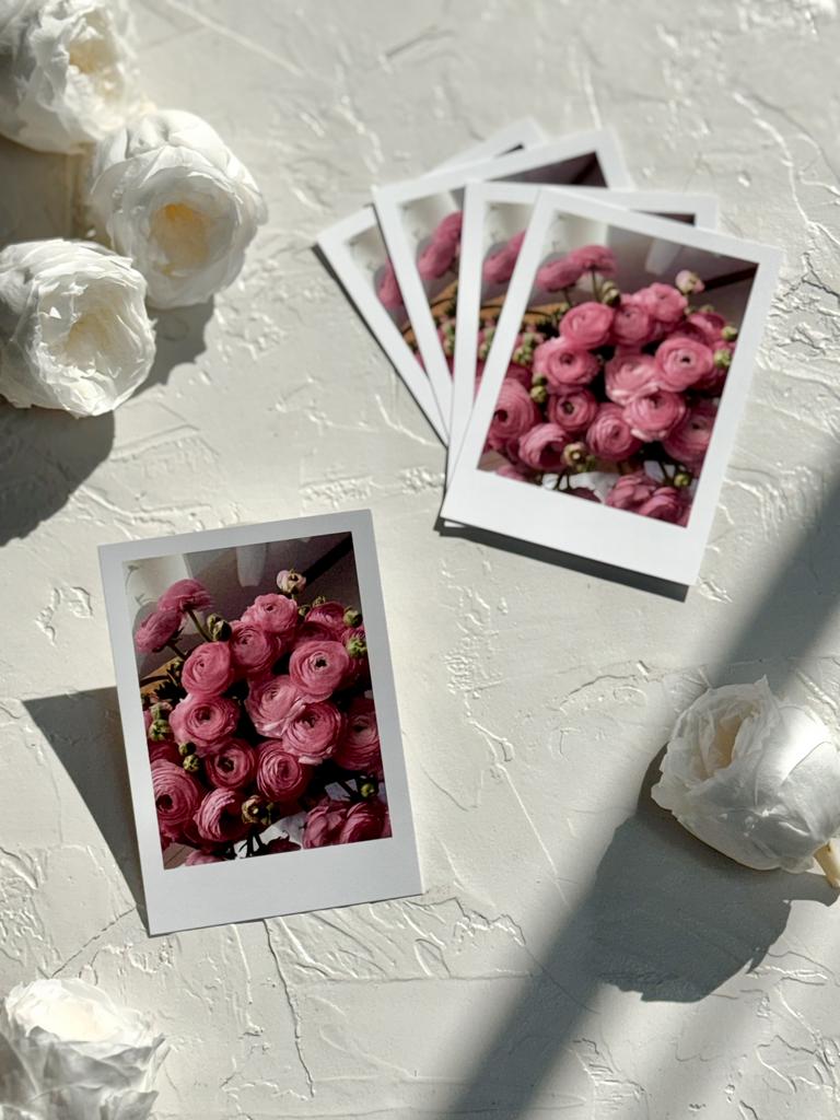 Мини-карточка - "Без надписи" Розовый букет