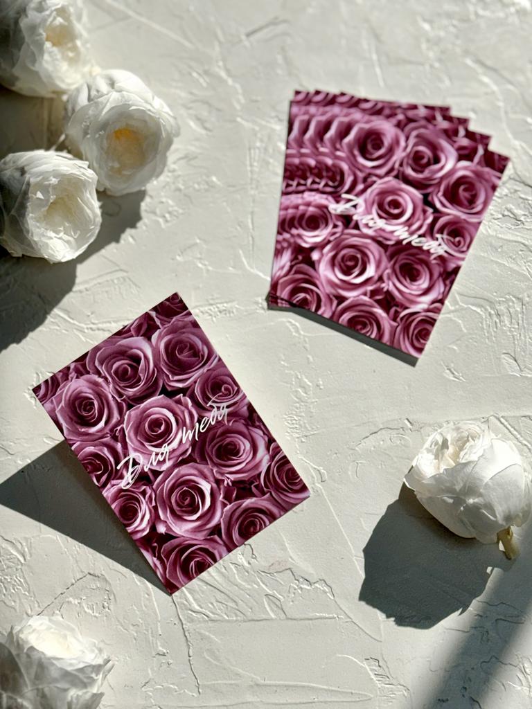 Мини-карточка - "Для тебя" - Фон из розовых роз