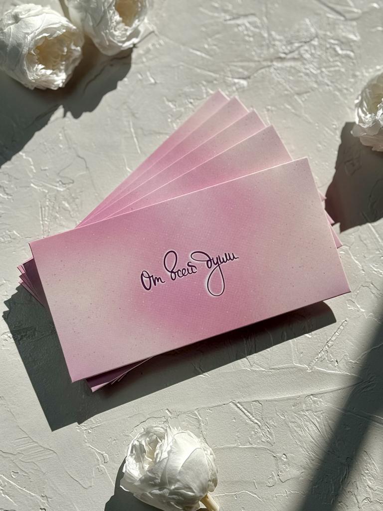 Конверт денежный - "От всей души" - розовый градиент (5 штук в комплекте)