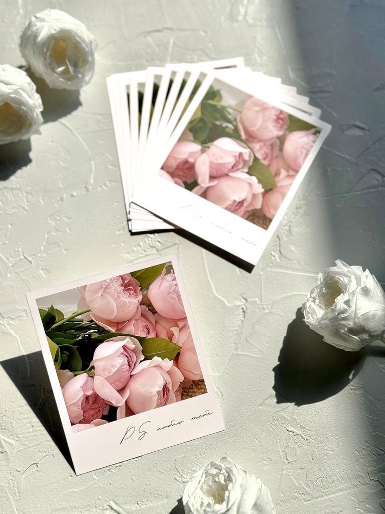 Фотокарточка "P.S. Люблю тебя" - Букет розовых цветов