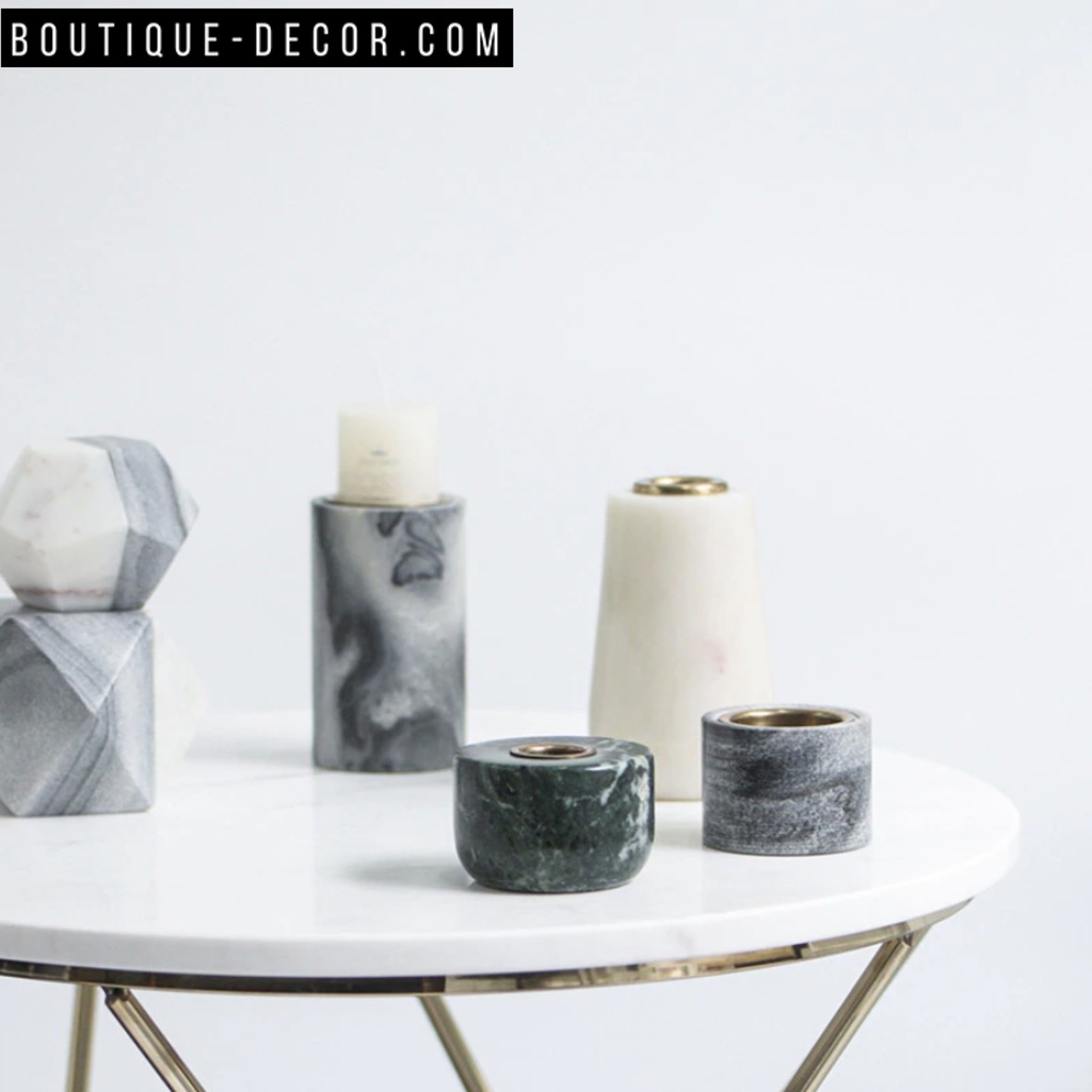 Декоративный дизайнерский мраморный подсвечник в скандинавском стиле 4 варианта