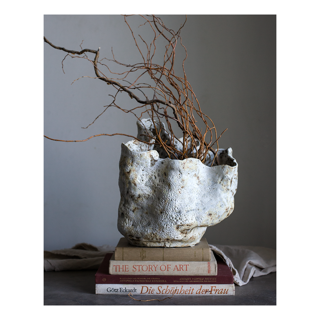 Интерьерная ваза "Морская пена" высота 32 см. диаметр 33 см.