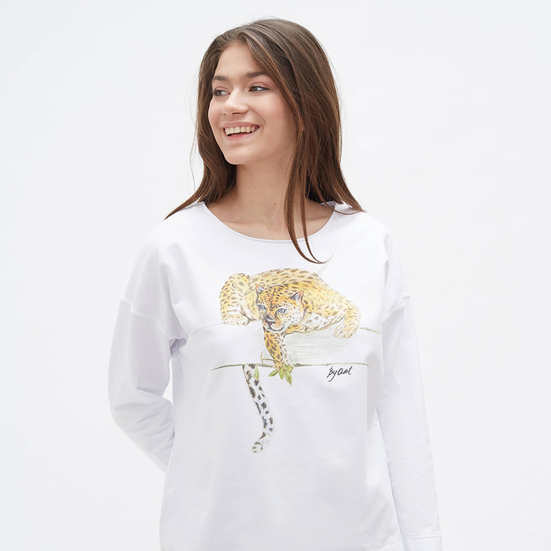 Свитшот с принтом Леопард